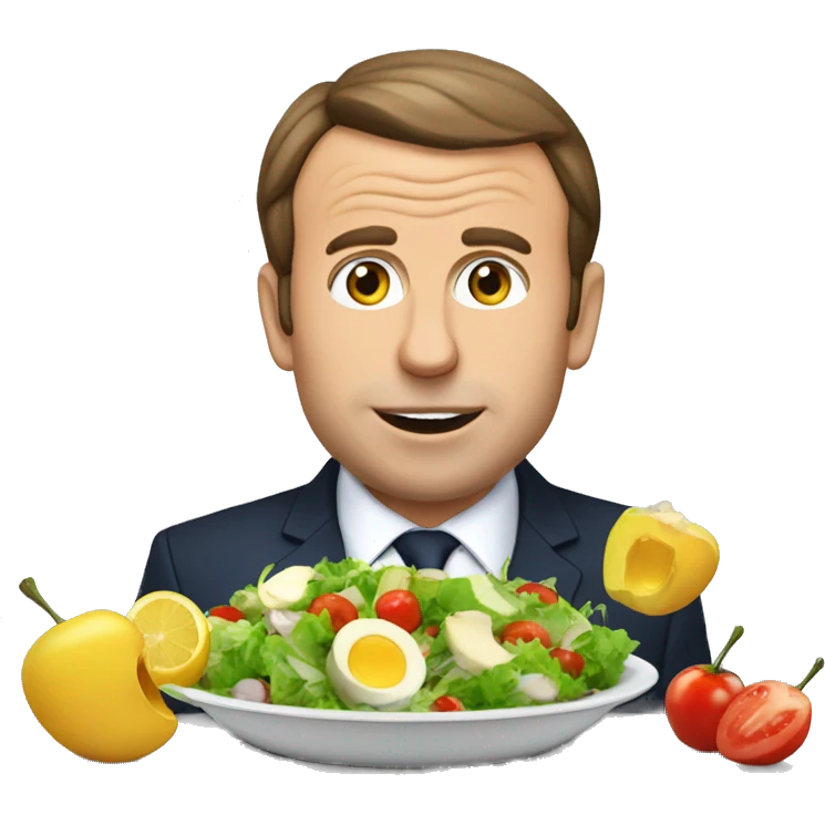 Macron qui mange de la salade  emoji