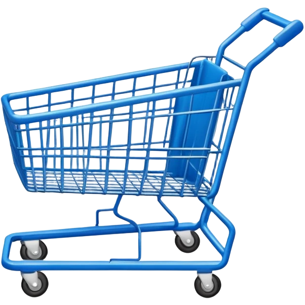 Blue shopping cart empty emoji