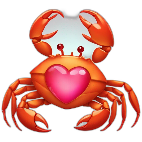 crab holding heart in diamond emoji