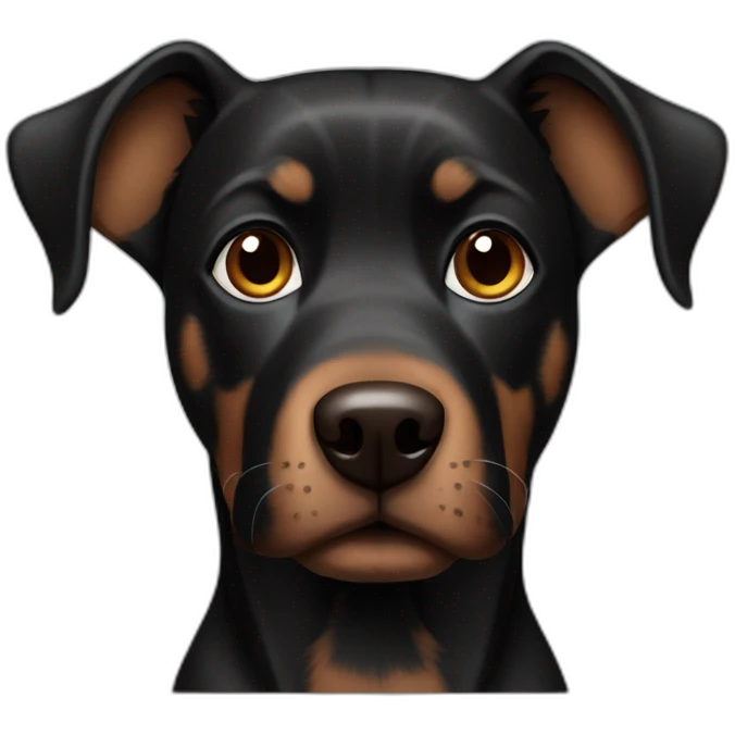 Black brown dog emoji