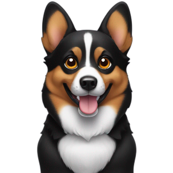 Black corgi Halloween emoji