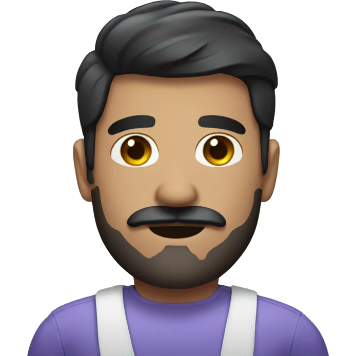 dark haired man with mustache massage emoji