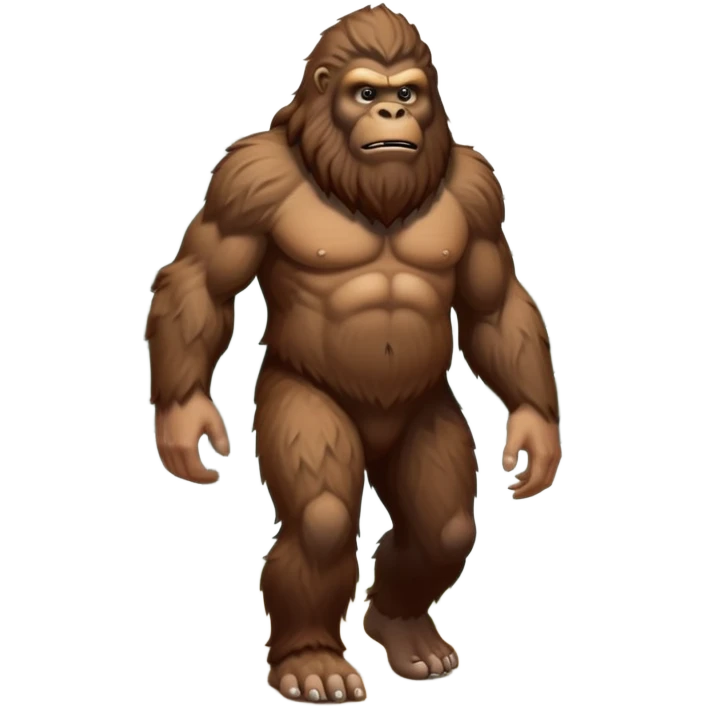 hairy bigfoot sasquatch creature walking in forest emoji