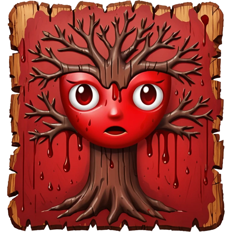 Blood on tree bark  emoji