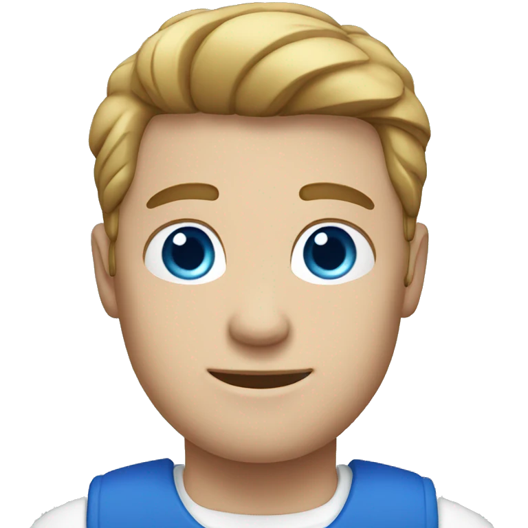 White guy with a blue vest blue eyes emoji