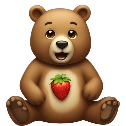 bear with a strawberry emoji