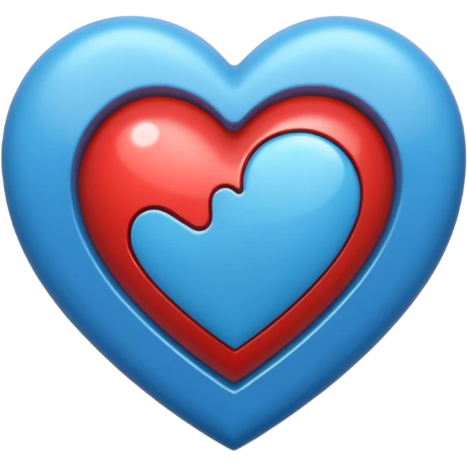 Un corazón Azul partido emoji
