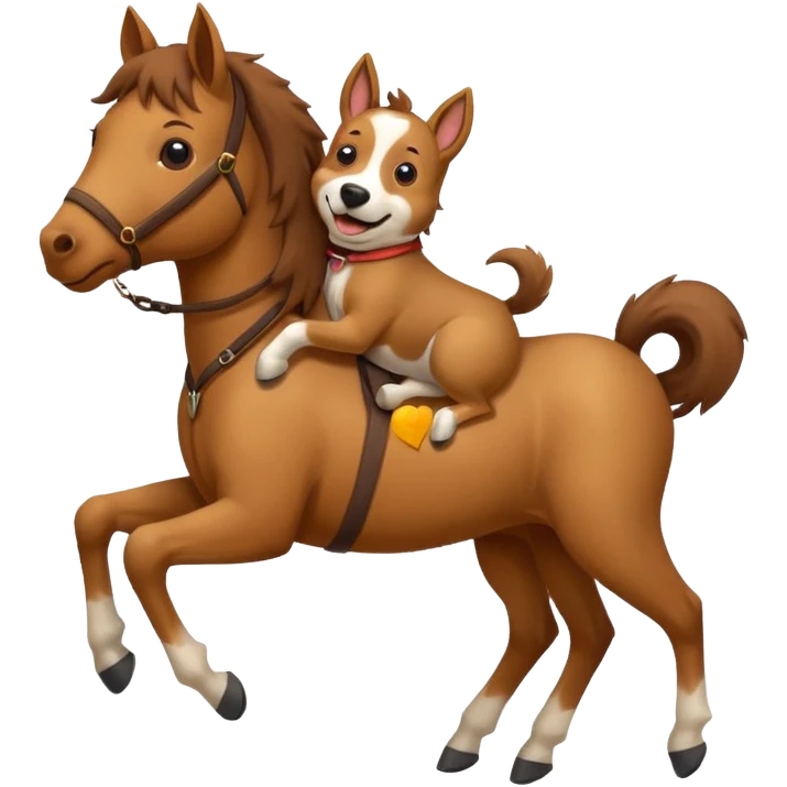 Horse carrying a dog on the back  emoji