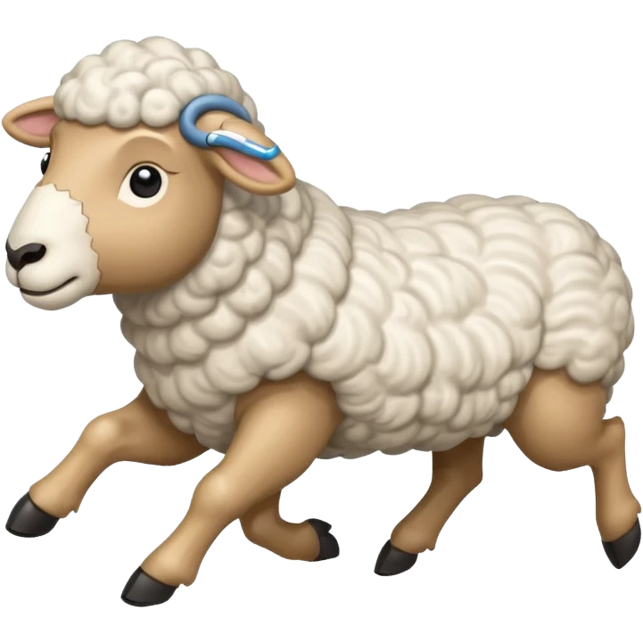 High resolution of A  running sheep emoji