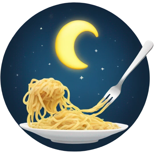 Moon eating spaghetti  emoji