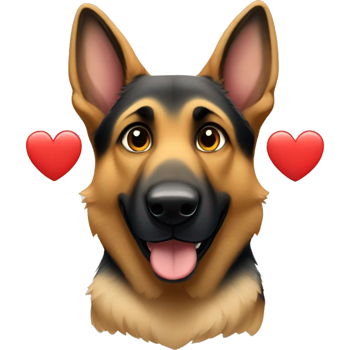 German shepherd making a heart shape with their paws  emoji