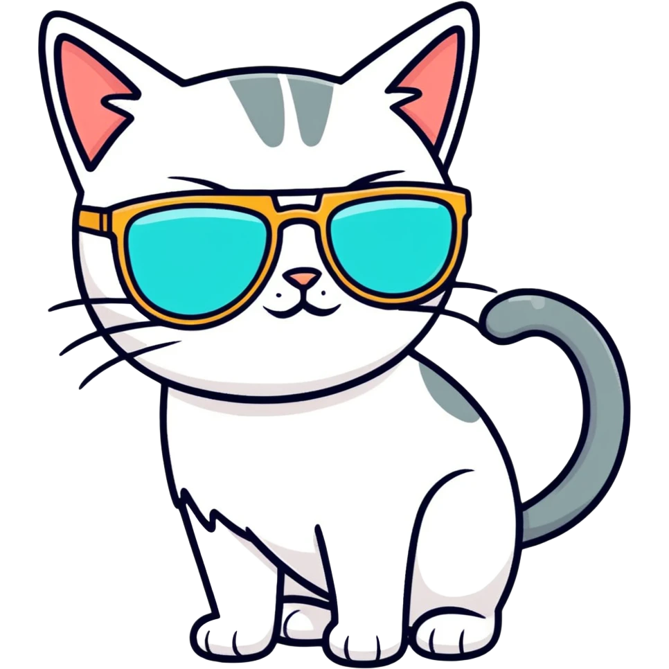Cat with sunglasses emoji
