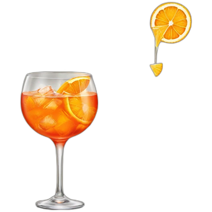 Aperol spritz with a slice of orange emoji