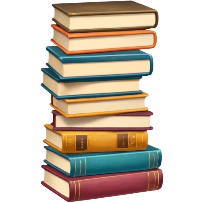 Stack of books with bookmarks sticking out emoji