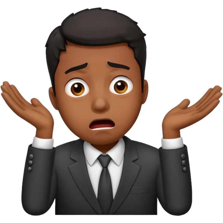 Black office employee panic emoji