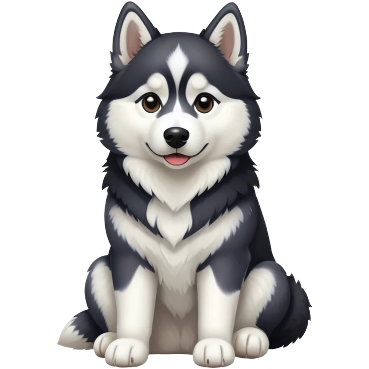 Black and white husky sitting emoji