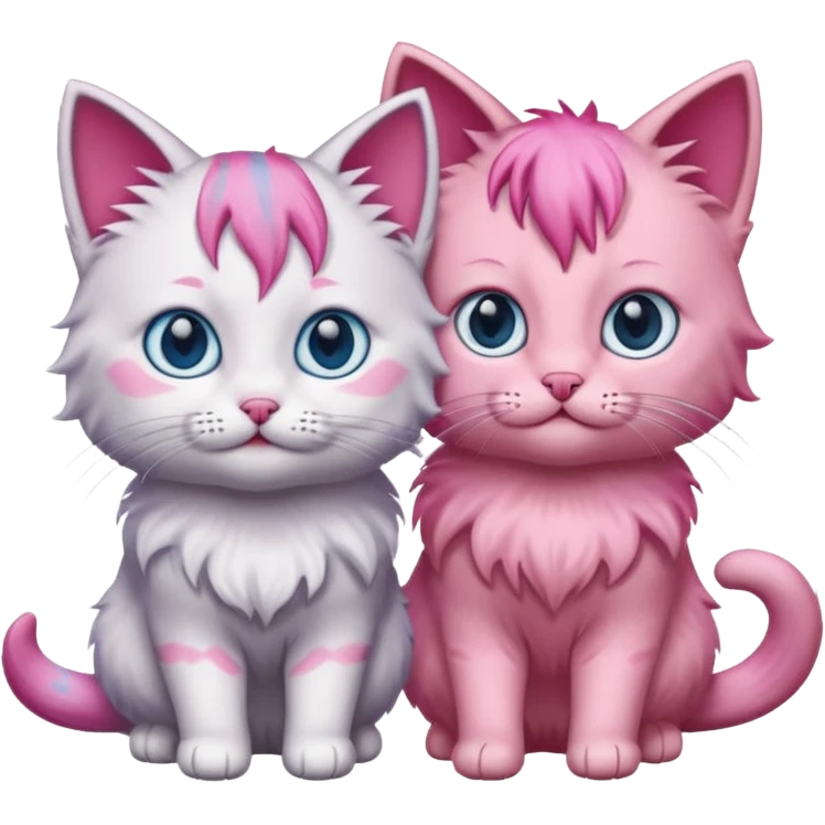 pink haired cats emoji
