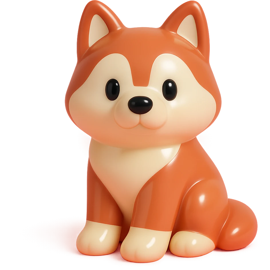 cute red-brown siberian husky sitting emoji