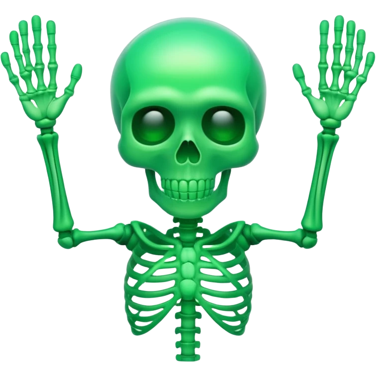 A green skeleton  emoji