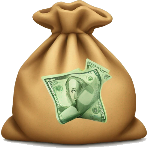 Money bag with euros sign emoji