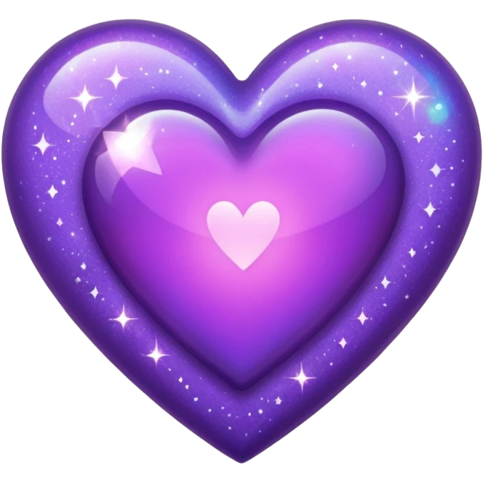 purple heart with a glitter effect emoji