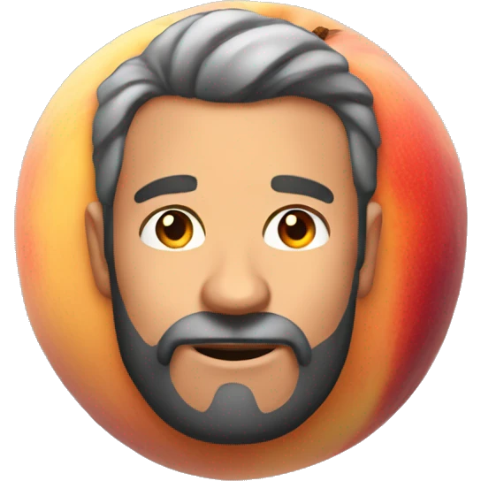 Man with big peach emoji
