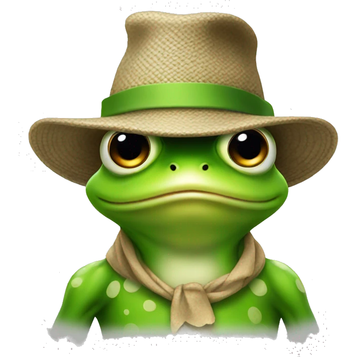 Frog with hat emoji