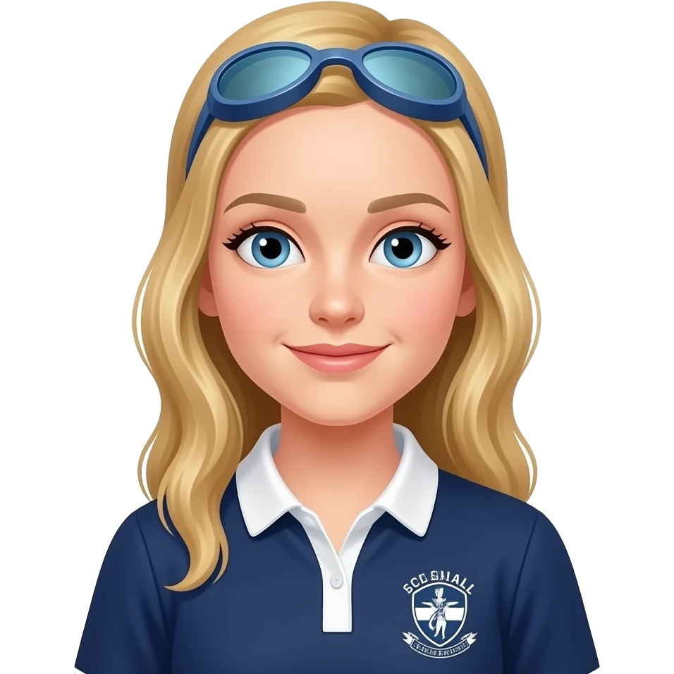 blond 13 year old girl swimmer school swim team emoji