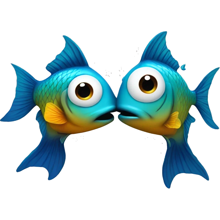 Two fish kiss each other  emoji