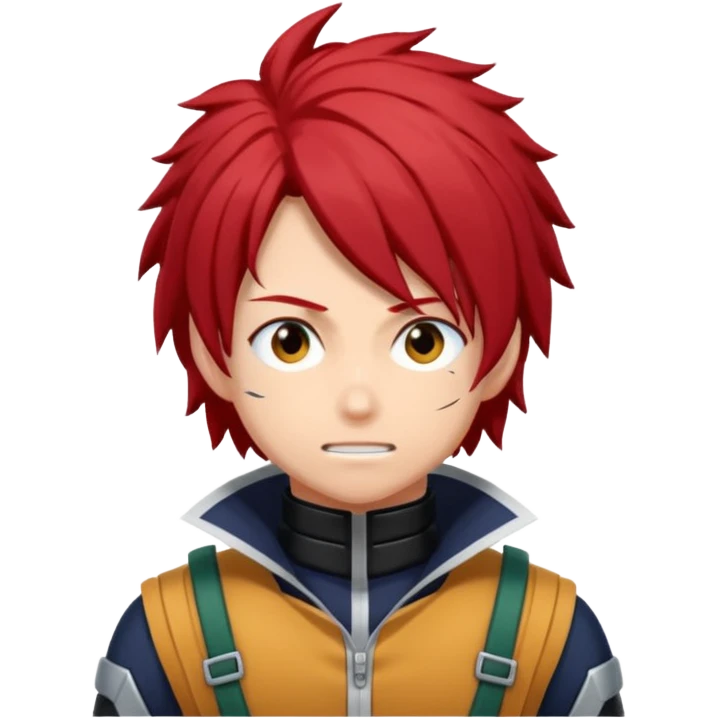 Oh My hero academy character with black and red hair  emoji