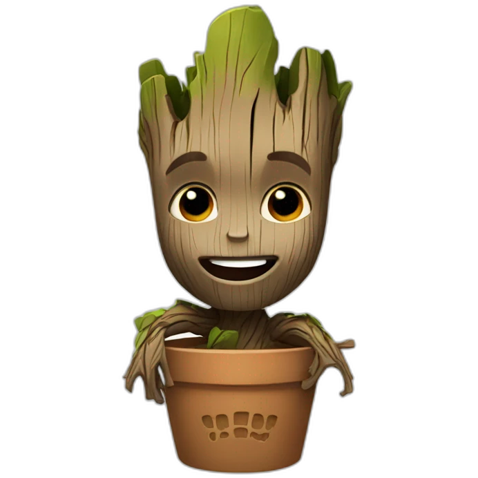 Groot saludando emoji
