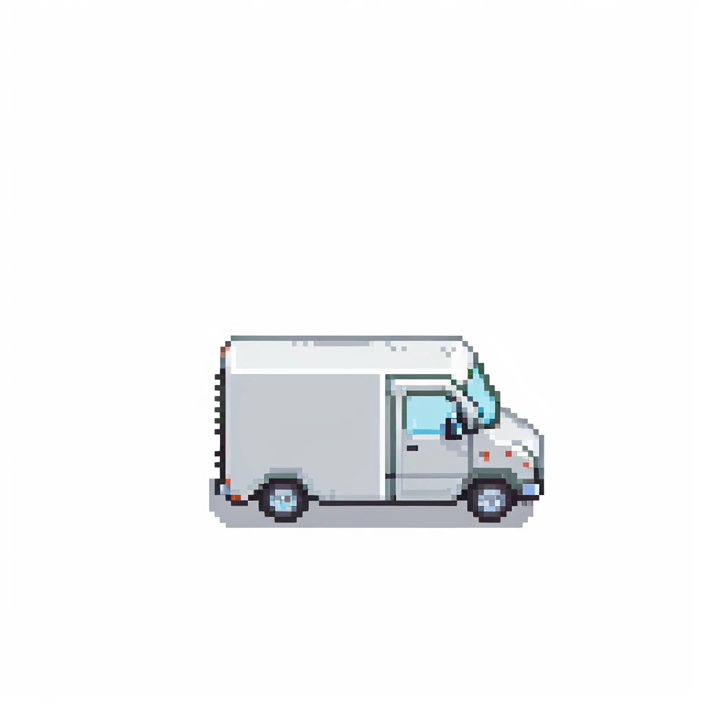 minimalistic delivery truck side view, simple clean lines emoji
