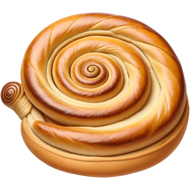 Cinematic delicate escargot pastry, spiral shape with layers of buttery dough, caramelized edges, rich golden-brown tones, elegant and inviting. emoji