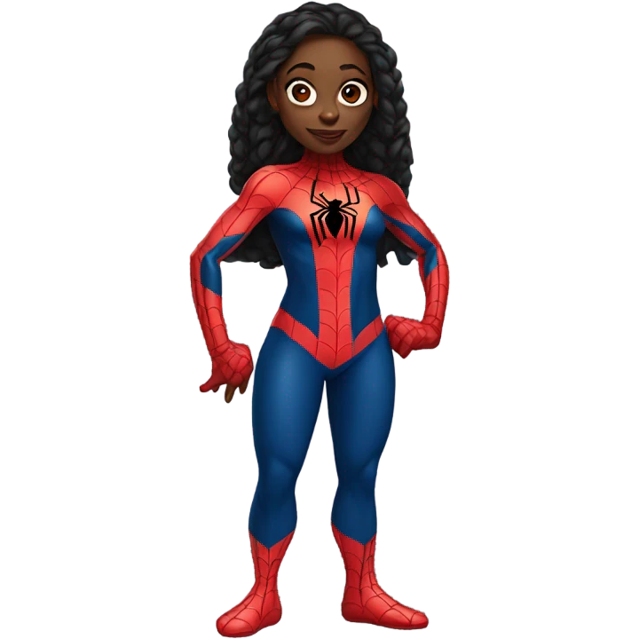 black woman as spiderman emoji