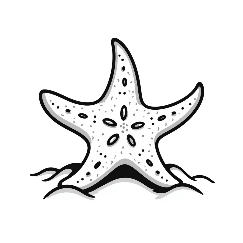 Sea star with five arms on a beach emoji