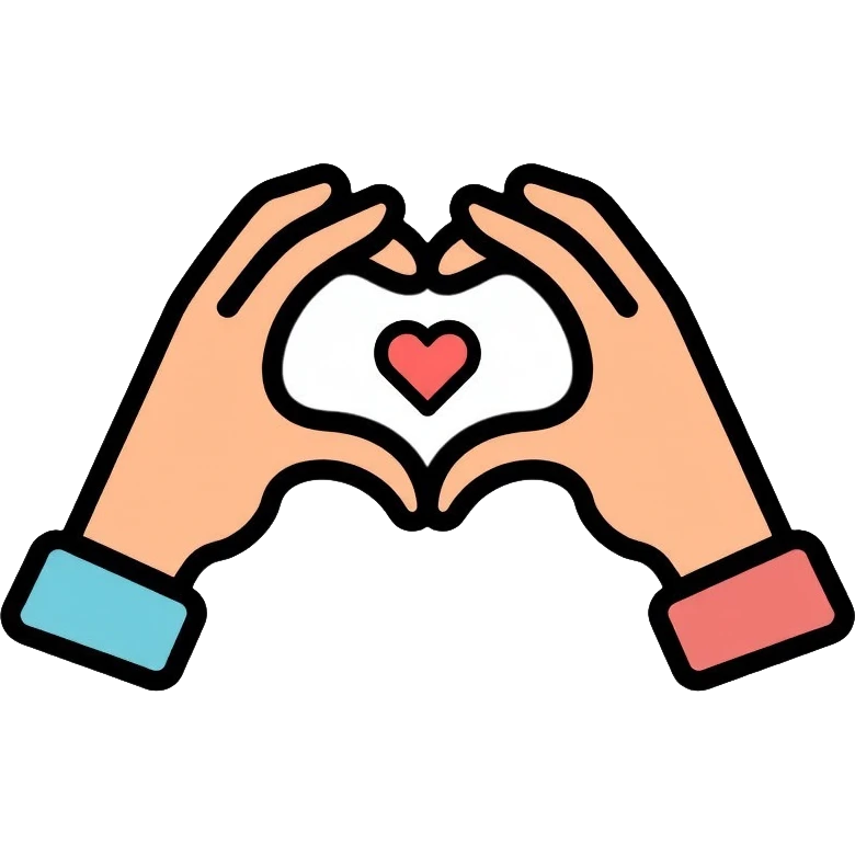hands making heart shape symbolizing thank you and gratitude emoji