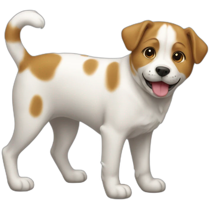 Un chat sur un chien emoji