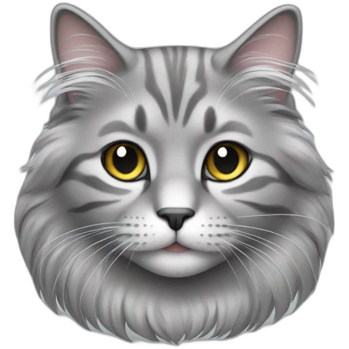 Gray, longhair cat emoji
