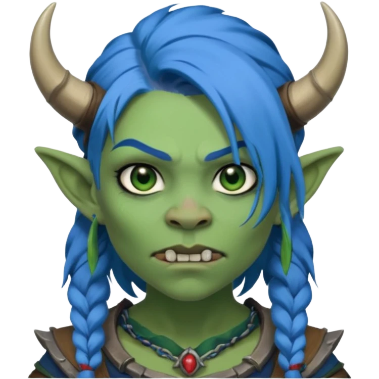 ork woman with blue hair emoji