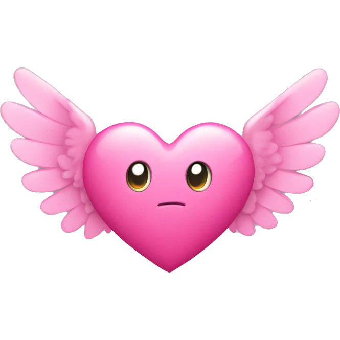 Pink heart with wings emoji