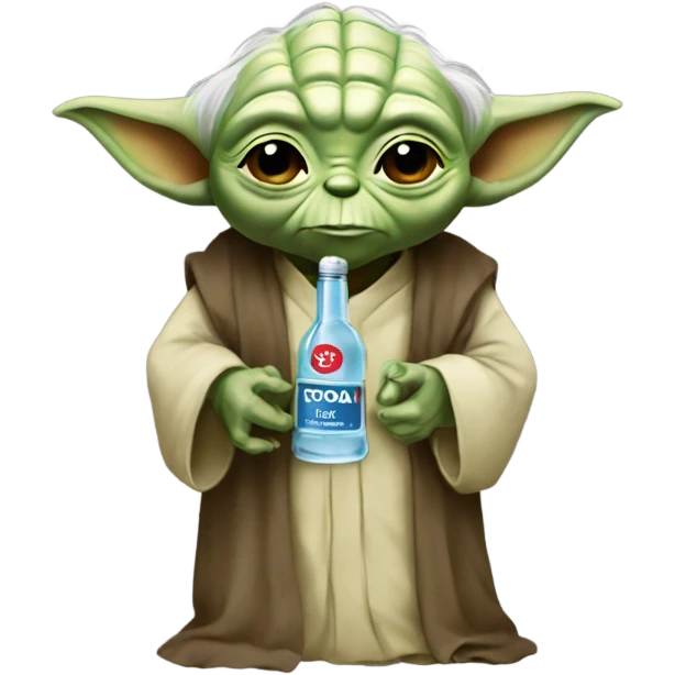 Yoda with a bottle of vodka emoji