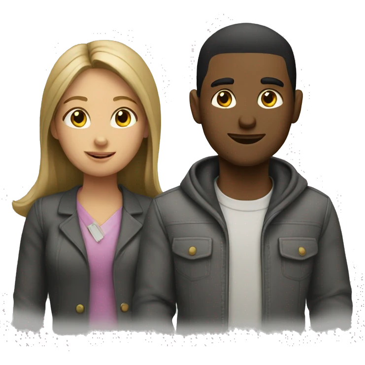 Girl and guy working together  emoji
