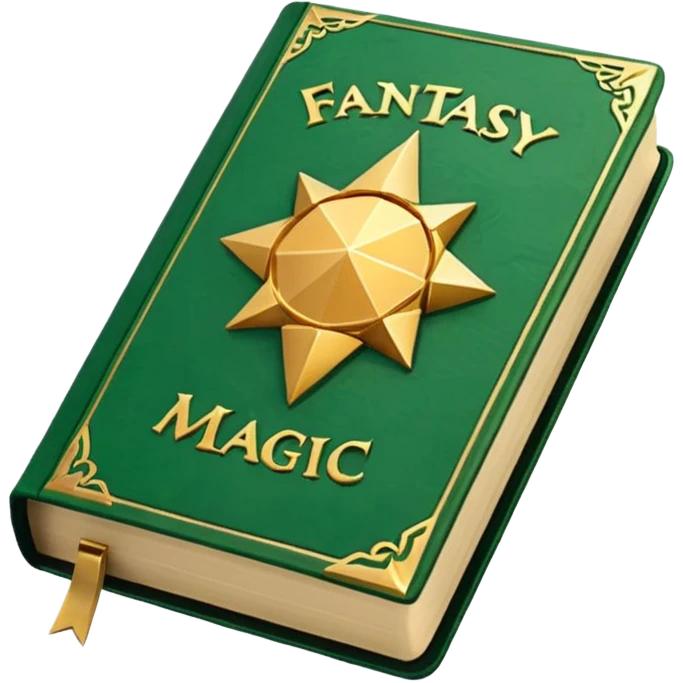 fantasy magic green book low poly emoji