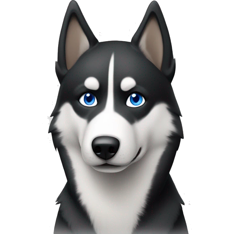 Black and white huskey with one blue eye and one brown eye emoji