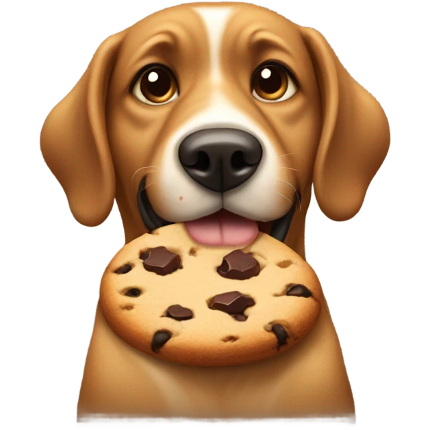 Dog eating chocolate chip cookies  emoji