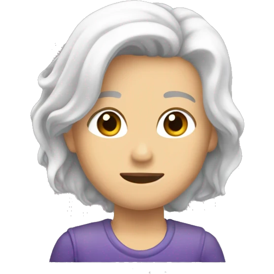 Białe serce w położeniach fioletowych  emoji