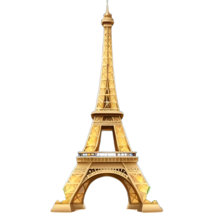 Eiffel Tower with twinkling lights, nighttime emoji