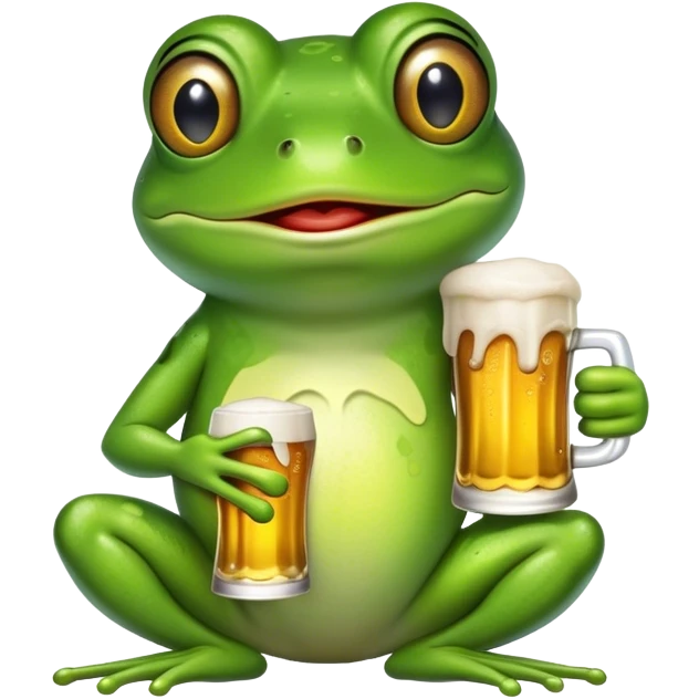 Frog with a beer emoji