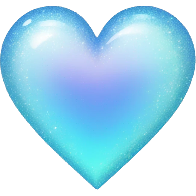 sparkly light blue gradient iridescent heart emoji
