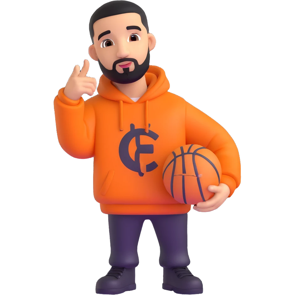Drake with a BBL, exaggerated proportions, 3D emoji style emoji